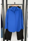 Basic Poplin Gömlek Saks Mavi