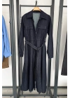 Bel Bağlamalı Denim Elbise Lacivert