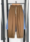 Beli Lastikli Bağcıklı Pantolon Camel