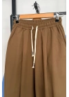 Beli Lastikli Bağcıklı Pantolon Camel