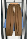 Beli Lastikli Bağcıklı Pantolon Camel
