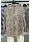 Spotted Leopard V-Neck Satin Shirt