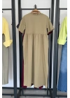 Bisiklet Yaka Robalı Elbise Haki