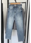 Boyfit Kesik Jean Açık Mavi