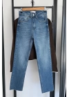 Boyfit Kesik Jean Mavi