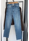 Boyfit Kesik Jean Mavi