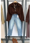 Boyfit Kesik Jean Mavi Yıkamalı