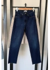 Boyfit Kesik Paça Jean Lacivert