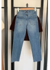 Boyfit Kesik Paça Jean Mavi