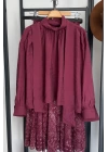 Boyundan Bağlamalı Bluz Bordo