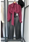 Boyundan Bağlamalı Bluz Bordo