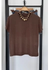 Bs Collection Bisiklet Yaka T-Shirt Kahverengi