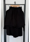 BS Collection Keten Şortlu Takım Siyah