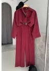 BS Collection Oversize Gömlek Takım Bordo