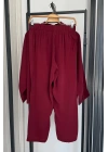 BS Collection Salaş Gömlek Elastikbel Pantolon Takım Bordo
