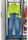 Bs Collection V Yaka Basic Gömlek Fıstık Yeşil