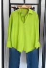 Bs Collection V Yaka Basic Gömlek Fıstık Yeşil