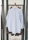 Bs Oversize Poplin Gömlek Bebe Mavi