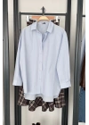 Bs Oversize Poplin Gömlek Bebe Mavi