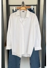 Bs Oversize Poplin Gömlek Beyaz