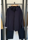 Bs Oversize Poplin Gömlek Lacivert