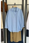 Bs Oversize Poplin Gömlek Mavi