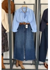 Bs Oversize Poplin Gömlek Mavi