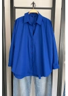 Bs Oversize Poplin Gömlek Saks Mavi