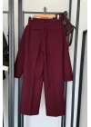 Carting Pileli Pantolon Bordo
