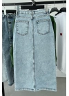Button Detail Pocket Denim Skirt