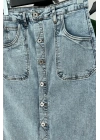 Button Detail Pocket Denim Skirt