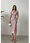 Floral Pattern Slit Dress