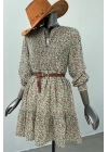 Crispy Floral Green Patterned Dress