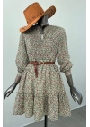 Crispy Floral Green Patterned Dress
