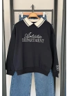 Contrast Polo Yaka Sweatshirt