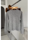 Crew Neck Plain Sweater Gri