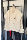 Cross Cape Ceket Krem