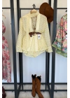 Premium Dantel Dokulu Kimono Şort Takım
