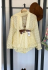 Premium Dantel Dokulu Kimono Şort Takım