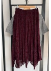 Dantel Etek Bordo