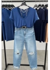 Deep V Neck Modal Plain Tshirt