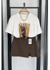 Doguıe Baskılı T-Shirt Krem