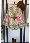 Etnik Desen Kimono Şortlu Takım