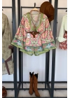 Etnik Desen Kimono Şortlu Takım