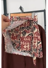 Etnik Desen Mini Şort Etek Bej