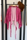 Etnik Desen Şortlu Bluz Takım Pembe
