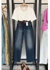 Full Length Wide Leg Jean Lacivert