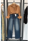 Full Length Wide Leg Jean Lacivert