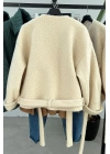 İçi Astarlı Teddy Mont Krem