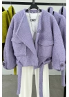 İçi Astarlı Teddy Mont Lila